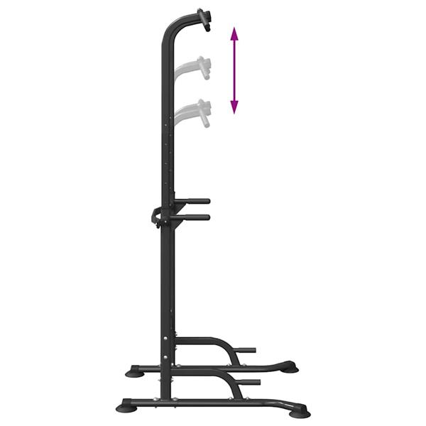 Grote foto vidaxl kracht toren dip station zwart 102 x 95 x 210 cm sport en fitness fitness