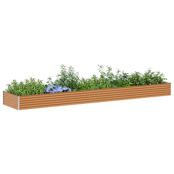 Grote foto vidaxl verhoogde plantenbak 485 x 100 x 36 cm gegalvaniseerd staal tuin en terras overige tuin en terras