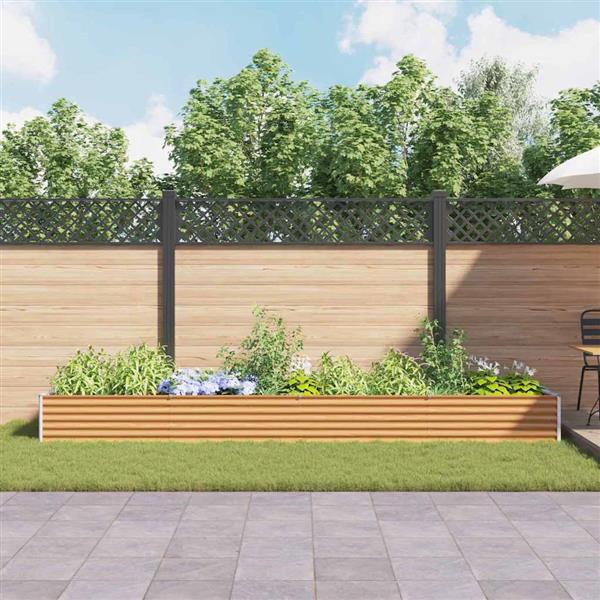 Grote foto vidaxl verhoogde plantenbak 390 x 100 x 36 cm gegalvaniseerd staal tuin en terras overige tuin en terras