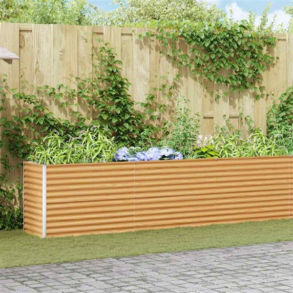 Grote foto vidaxl verhoogde plantenbak 582 x 50 x 68 cm gegalvaniseerd staal tuin en terras overige tuin en terras