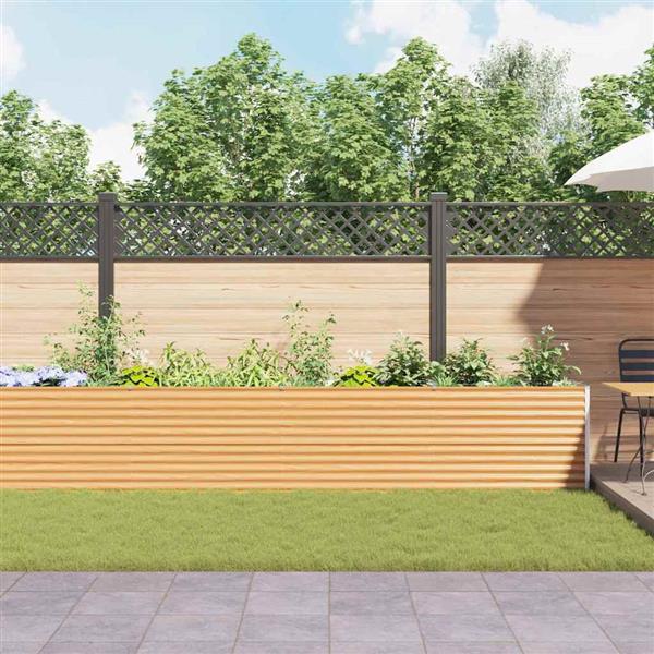 Grote foto vidaxl verhoogde plantenbak 582 x 50 x 68 cm gegalvaniseerd staal tuin en terras overige tuin en terras