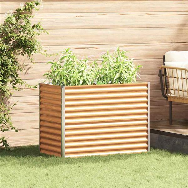 Grote foto vidaxl verhoogde plantenbak 98 x 50 x 68 cm gegalvaniseerd staal tuin en terras overige tuin en terras