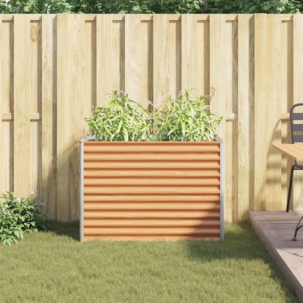 Grote foto vidaxl verhoogde plantenbak 98 x 50 x 68 cm gegalvaniseerd staal tuin en terras overige tuin en terras