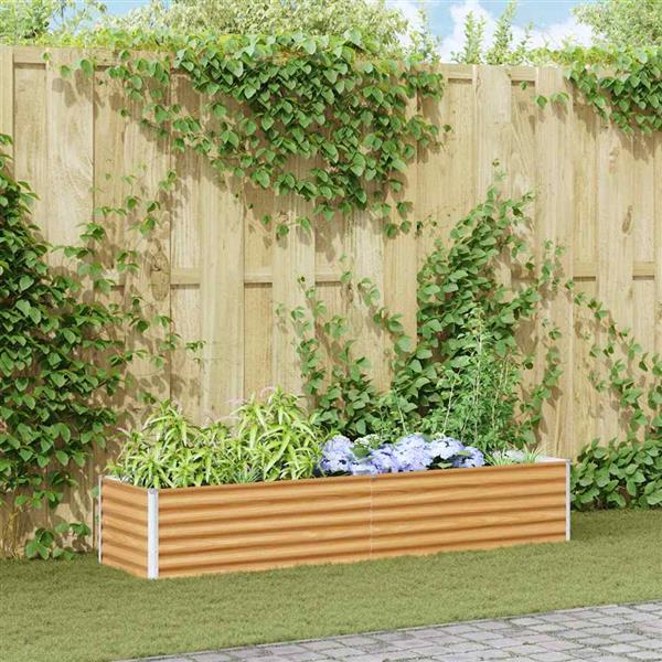 Grote foto vidaxl verhoogde plantenbak 195 x 50 x 36 cm gegalvaniseerd staal tuin en terras overige tuin en terras