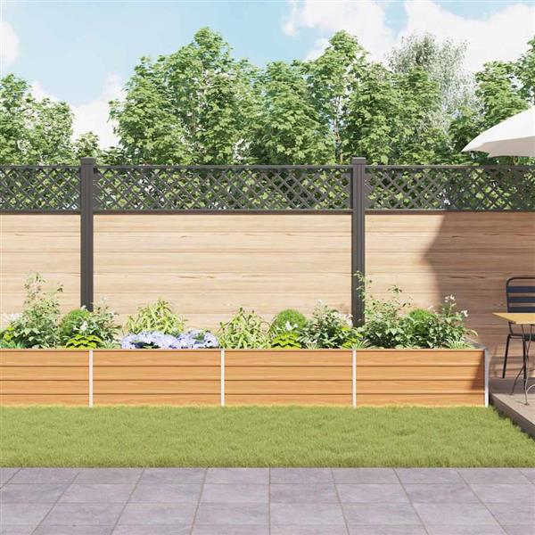 Grote foto vidaxl verhoogde plantenbak licht bruin 600 x 80 x 45 cm tuin en terras overige tuin en terras