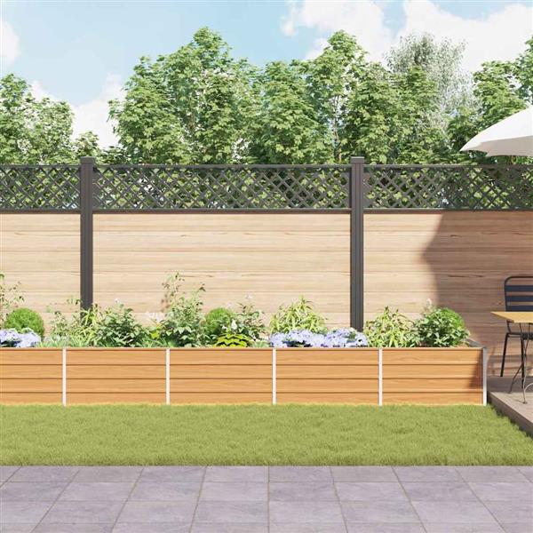 Grote foto vidaxl verhoogde plantenbak licht bruin 480 x 80 x 45 cm tuin en terras overige tuin en terras