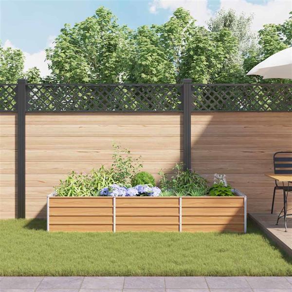 Grote foto vidaxl verhoogde plantenbak licht bruin 240 x 80 x 45 cm tuin en terras overige tuin en terras