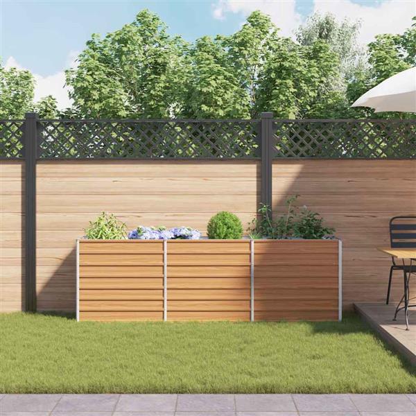 Grote foto vidaxl verhoogde plantenbak licht bruin 240 x 40 x 77 cm tuin en terras overige tuin en terras