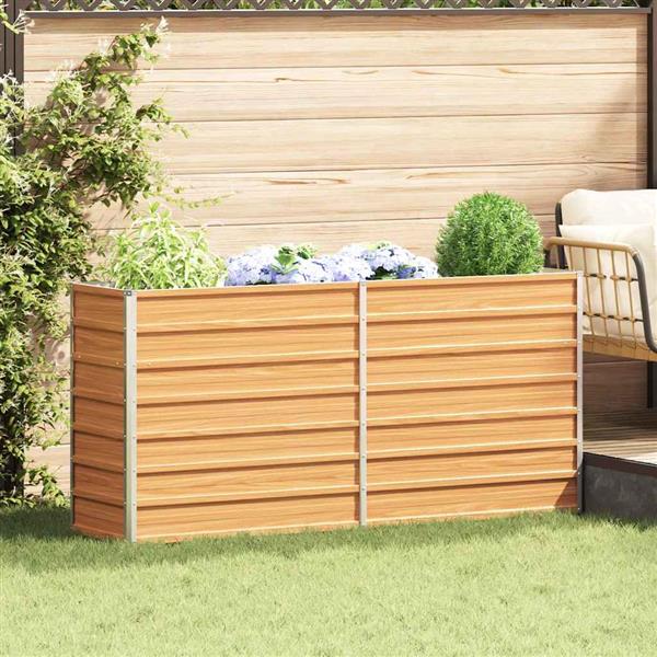 Grote foto vidaxl verhoogde plantenbak licht bruin 160 x 40 x 77 cm tuin en terras overige tuin en terras