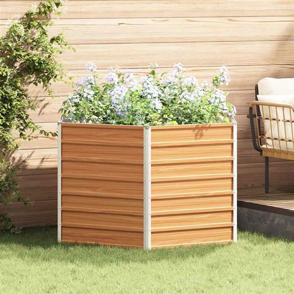 Grote foto vidaxl verhoogd tuinbed licht bruin 129 x 129 x 77 cm tuin en terras overige tuin en terras