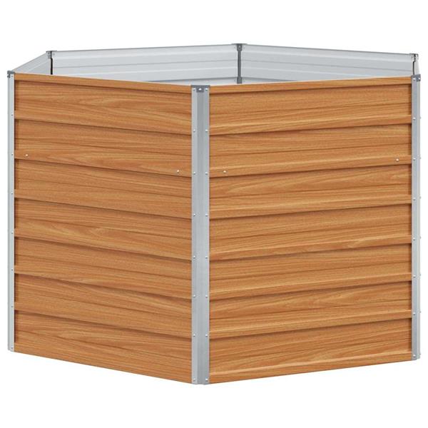 Grote foto vidaxl verhoogd tuinbed licht bruin 129 x 129 x 77 cm tuin en terras overige tuin en terras