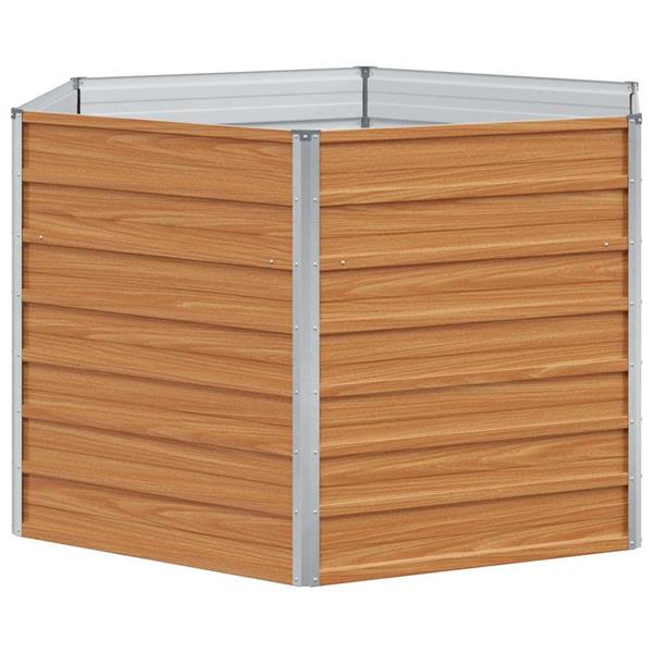 Grote foto vidaxl verhoogd tuinbed licht bruin 129 x 129 x 77 cm tuin en terras overige tuin en terras