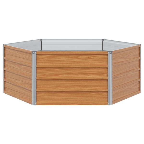 Grote foto vidaxl verhoogd tuinbed hout uiterlijk 129 x 129 x 45 cm tuin en terras overige tuin en terras