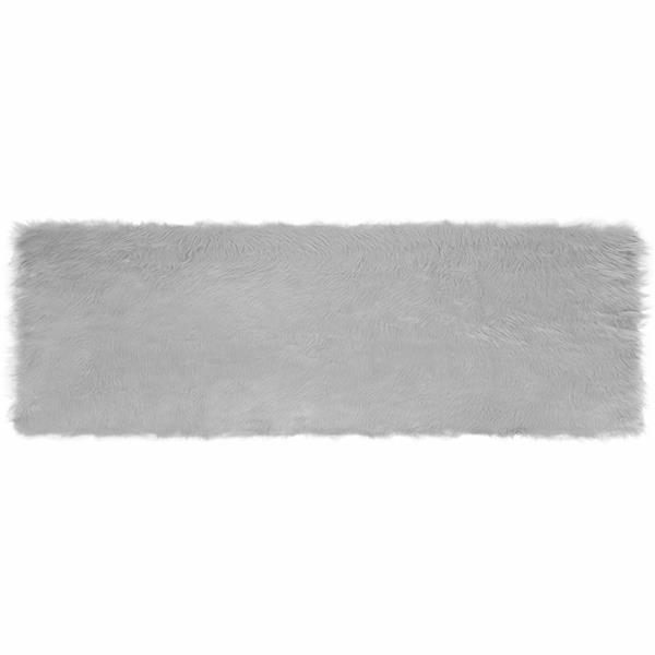 Grote foto vidaxl nep schapenvacht tapijt tafalla grijs 80 x 250 cm polyester huis en inrichting vloerbedekking en kleden