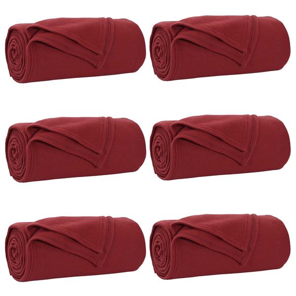 Grote foto vidaxl kleden 6 pcs bordeaux rood 170 x 130 cm fleece huis en inrichting bedden