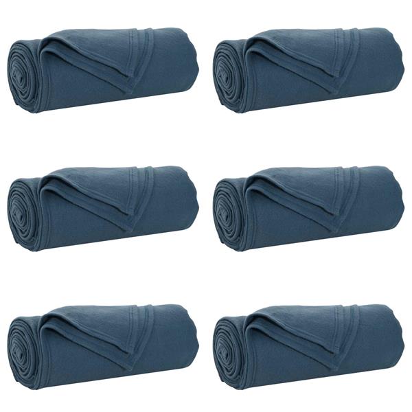Grote foto vidaxl kleden 6 pcs marineblauw 170 x 130 cm fleece huis en inrichting bedden