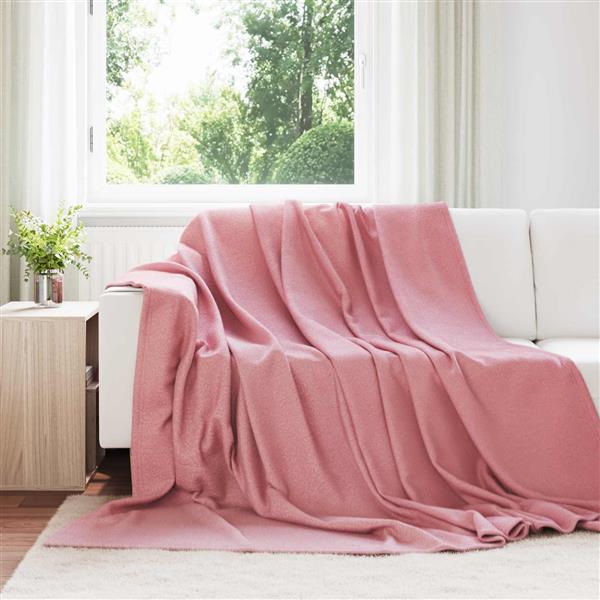 Grote foto vidaxl gooi deken roze 240 x 220 cm fleece huis en inrichting bedden