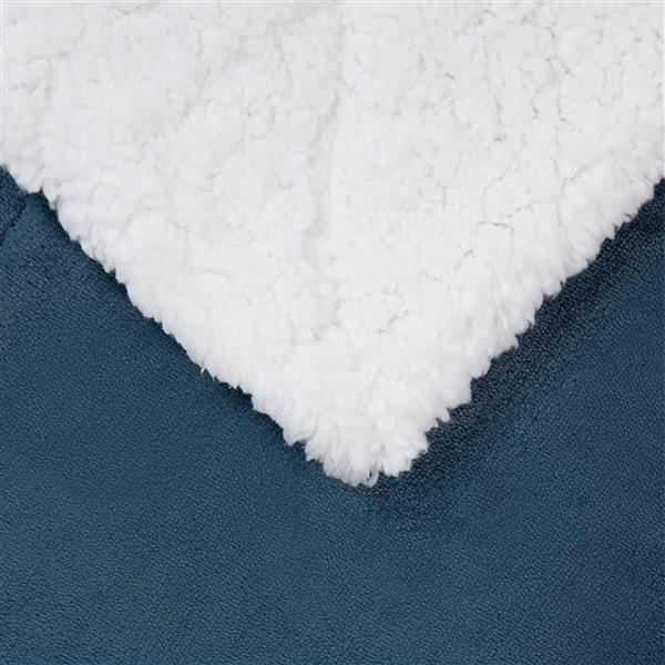 Grote foto vidaxl gooi deken marineblauw 130 x 150 cm fleece huis en inrichting bedden