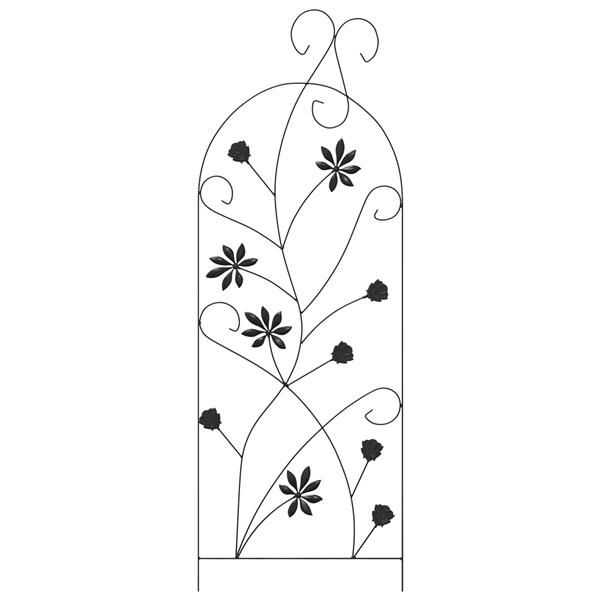 Grote foto vidaxl tuinhek met slot 3 pcs zwart 112 x 39 5 cm staal tuin en terras overige tuin en terras