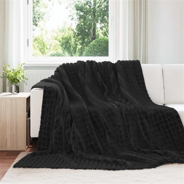 Grote foto vidaxl kleden 6 pcs zwart 270 x 240 cm fleece huis en inrichting bedden