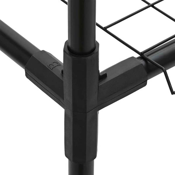 Grote foto vidaxl 3 laags plantenstandaard zwart 200 x 32 x 104 cm staal tuin en terras overige tuin en terras