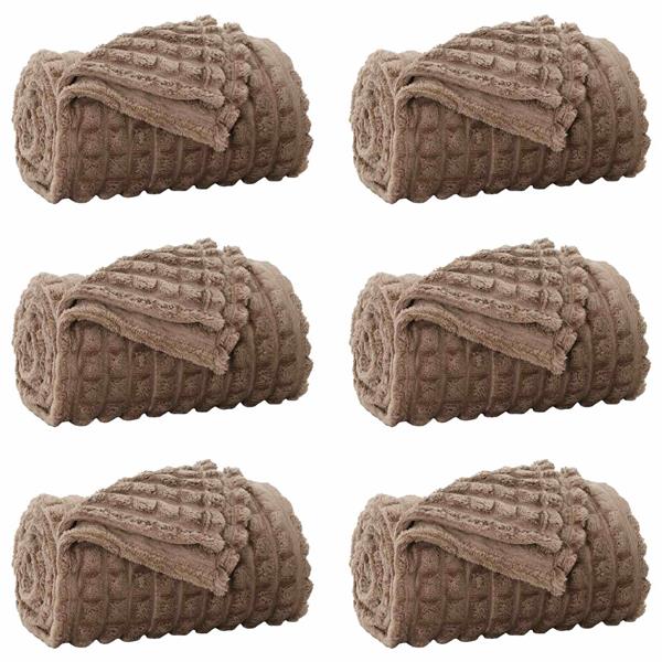 Grote foto vidaxl kleden 6 pcs kameel 200 x 150 cm fleece huis en inrichting bedden