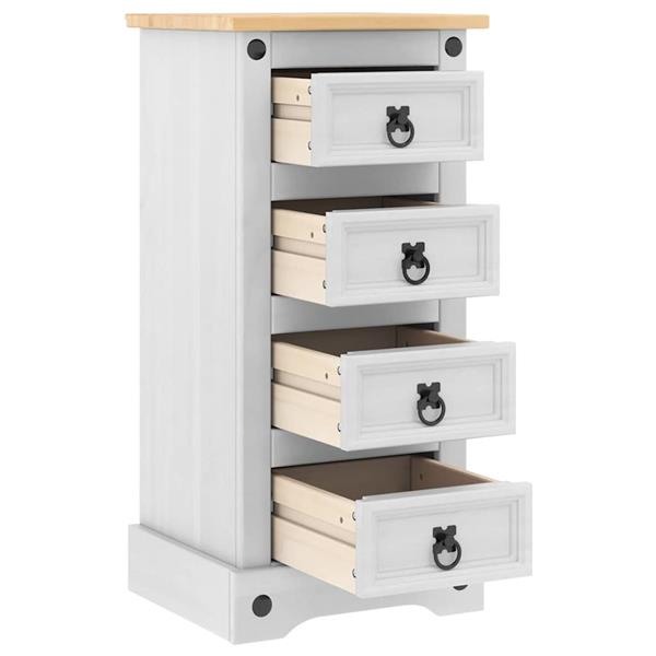 Grote foto vidaxl nachtkastje met lade wit 35 x 32 5 x 74 cm massief grenenhout huis en inrichting complete slaapkamers