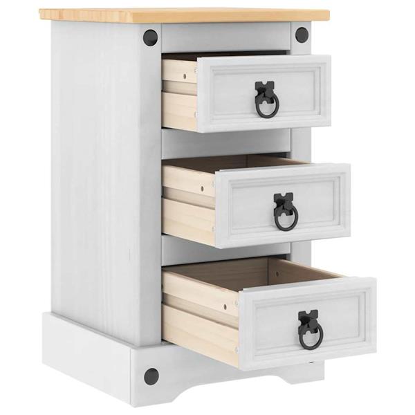 Grote foto vidaxl nachtkastje met lade wit 35 x 32 5 x 58 cm massief grenenhout huis en inrichting complete slaapkamers