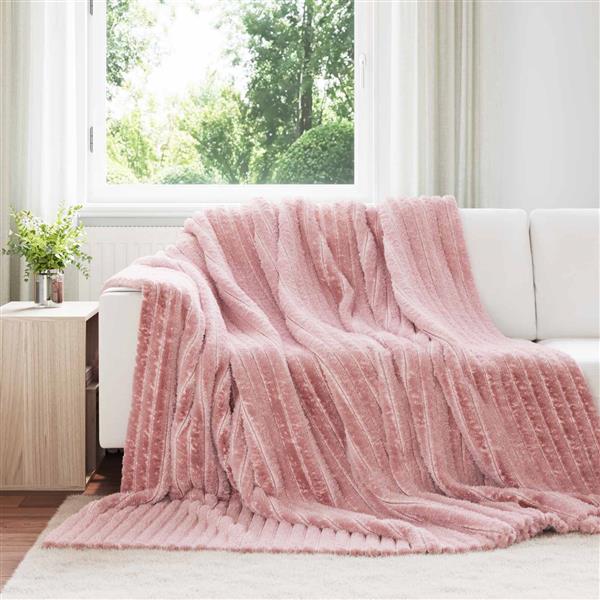 Grote foto vidaxl kleden 6 pcs roze 270 x 240 cm fleece huis en inrichting bedden