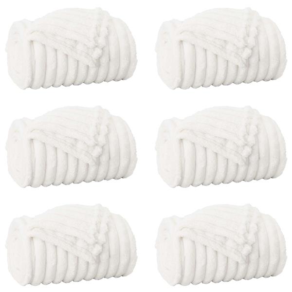 Grote foto vidaxl kleden 6 pcs wit 150 x 130 cm fleece huis en inrichting bedden