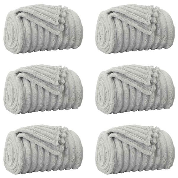 Grote foto vidaxl kleden 6 pcs grijs 270 x 240 cm fleece huis en inrichting bedden