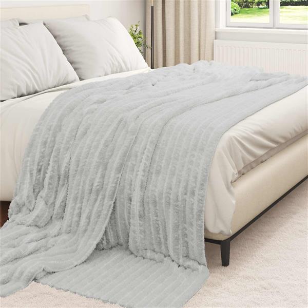 Grote foto vidaxl kleden 6 pcs grijs 240 x 220 cm fleece huis en inrichting bedden