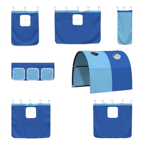 Grote foto vidaxl loftbed voor kids zwart en blauw 99 5 x 200 cm metaal antiek en kunst stoelen en banken