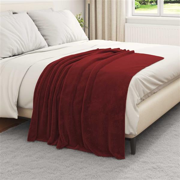 Grote foto vidaxl kleden 6 pcs bordeaux rood 130 x 150 cm fleece huis en inrichting bedden