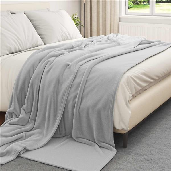 Grote foto vidaxl kleden 6 pcs grijs 220 x 240 cm fleece huis en inrichting bedden