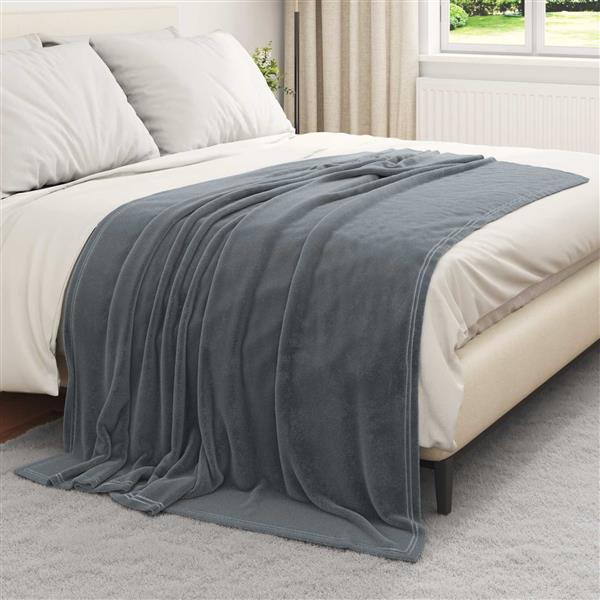 Grote foto vidaxl kleden 6 pcs donkergrijs 150 x 200 cm fleece huis en inrichting bedden