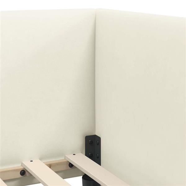 Grote foto vidaxl hoekbedframe cr me 80 cm x 200 cm polyester en multiplex antiek en kunst stoelen en banken