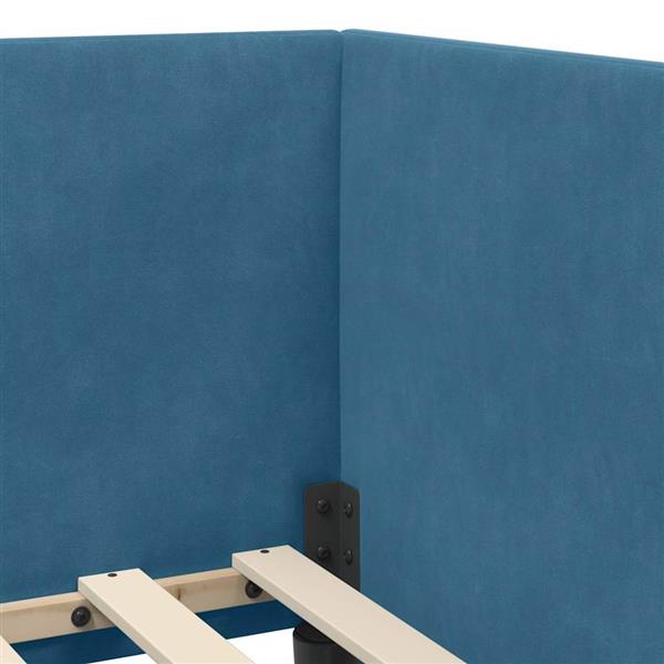 Grote foto vidaxl hoekbedframe blauw 80 cm x 200 cm polyester en multiplex antiek en kunst stoelen en banken