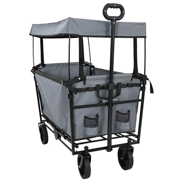 Grote foto vidaxl vouwbare handtrolley grijs 105 x 56.5 x 116 cm oxford stof doe het zelf en verbouw gereedschappen en machines