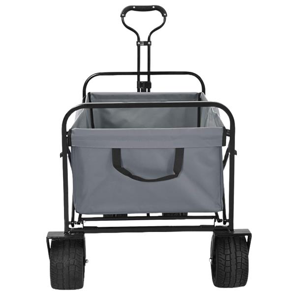 Grote foto vidaxl vouwbare handtrolley grijs 89 x 63 x 96 cm staal en oxford stof doe het zelf en verbouw gereedschappen en machines