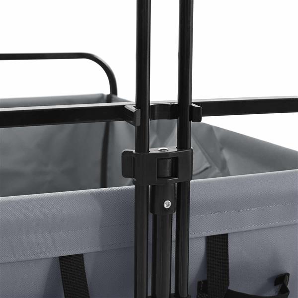 Grote foto vidaxl vouwbare handtrolley grijs 89 x 63 x 96 cm staal en oxford stof doe het zelf en verbouw gereedschappen en machines
