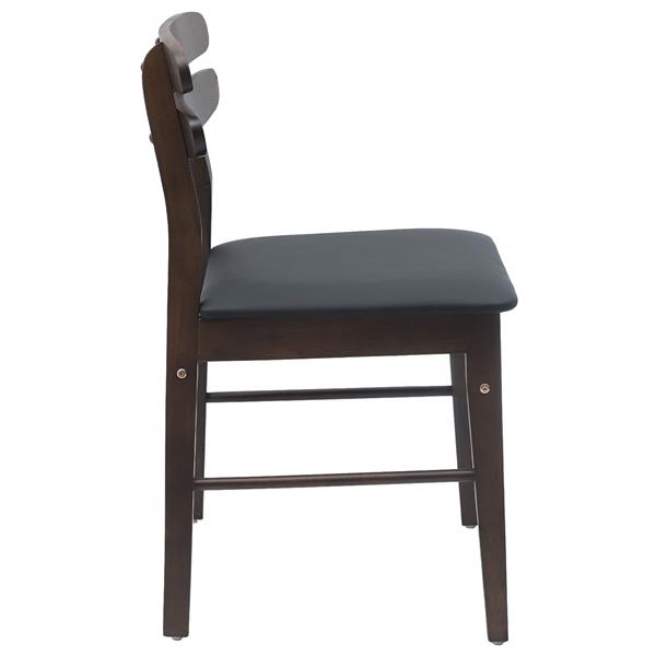 Grote foto vidaxl eetkamerstoel 2 pcs lichtbruin en zwart massief rubberhout huis en inrichting stoelen