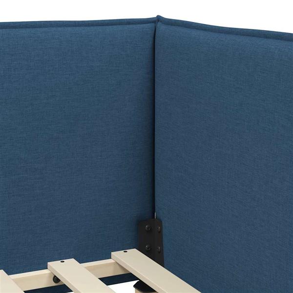 Grote foto vidaxl hoekbedframe met hoofdeinde blauw 90 x 190 cm fluweel antiek en kunst stoelen en banken