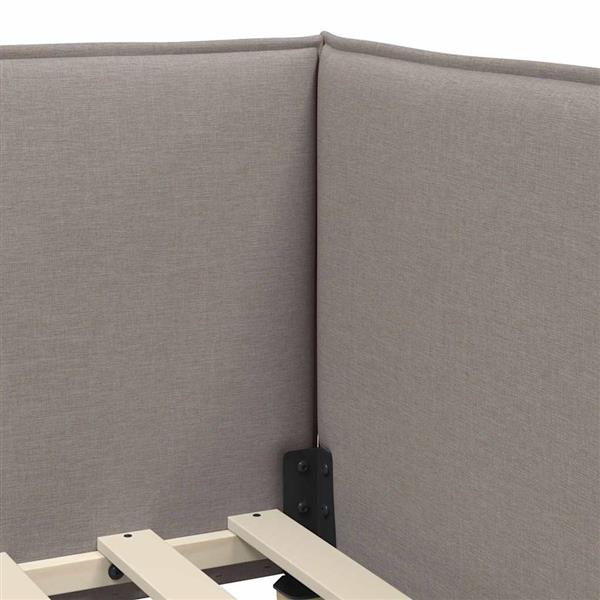 Grote foto vidaxl hoekbedframe met hoofdeinde taupe 80 x 200 cm fluweel antiek en kunst stoelen en banken