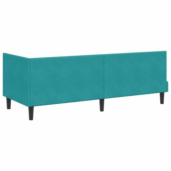 Grote foto vidaxl hoekbedframe met hoofdeinde turquoise 80 cm x 200 cm fluweel antiek en kunst stoelen en banken