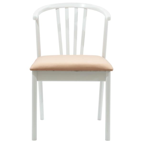 Grote foto vidaxl eetkamerstoel 2 pcs wit en bruin massief rubberhout huis en inrichting stoelen