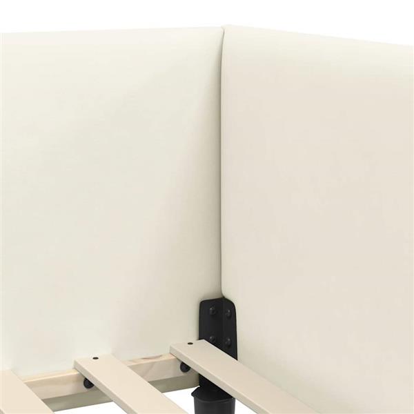 Grote foto vidaxl hoekbedframe cr me 100 cm x 200 cm polyester en multiplex antiek en kunst stoelen en banken