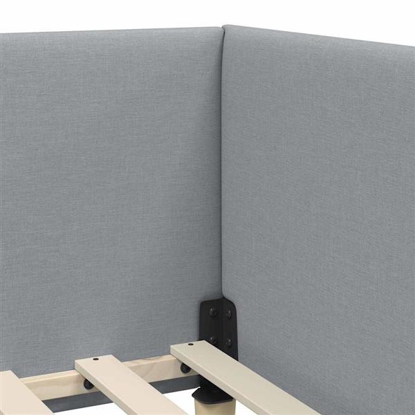 Grote foto vidaxl hoekbedframe lichtgrijs 90 cm x 190 cm stof en multiplex antiek en kunst stoelen en banken