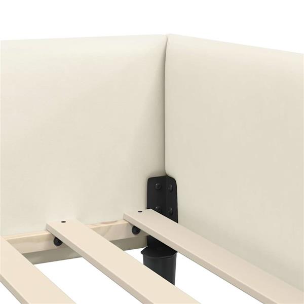 Grote foto vidaxl hoekbedframe cr me 100 cm x 200 cm velvetenplywood antiek en kunst stoelen en banken