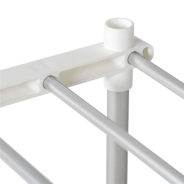 Grote foto vidaxl buisvormige plank met opslag wit 129 x 27 x 132 cm aluminium huis en inrichting overige